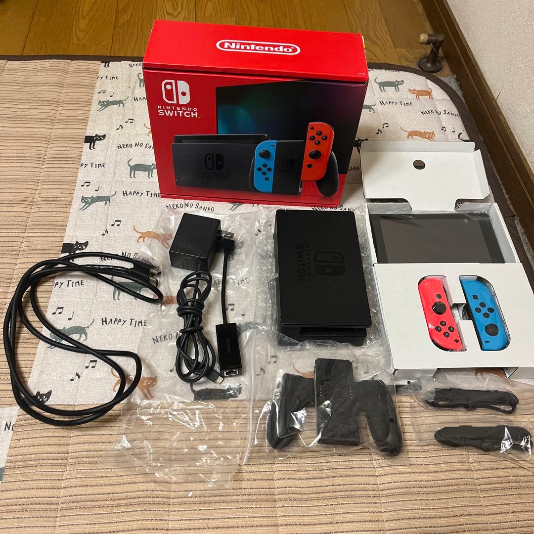 Nintendo Switch 本体 赤/青 有線LANアダプタ付き