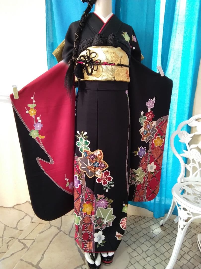 振袖フルセット、正絹振袖成人式、重ね衿、帯揚げ帯締め、西陣袋帯、長襦袢