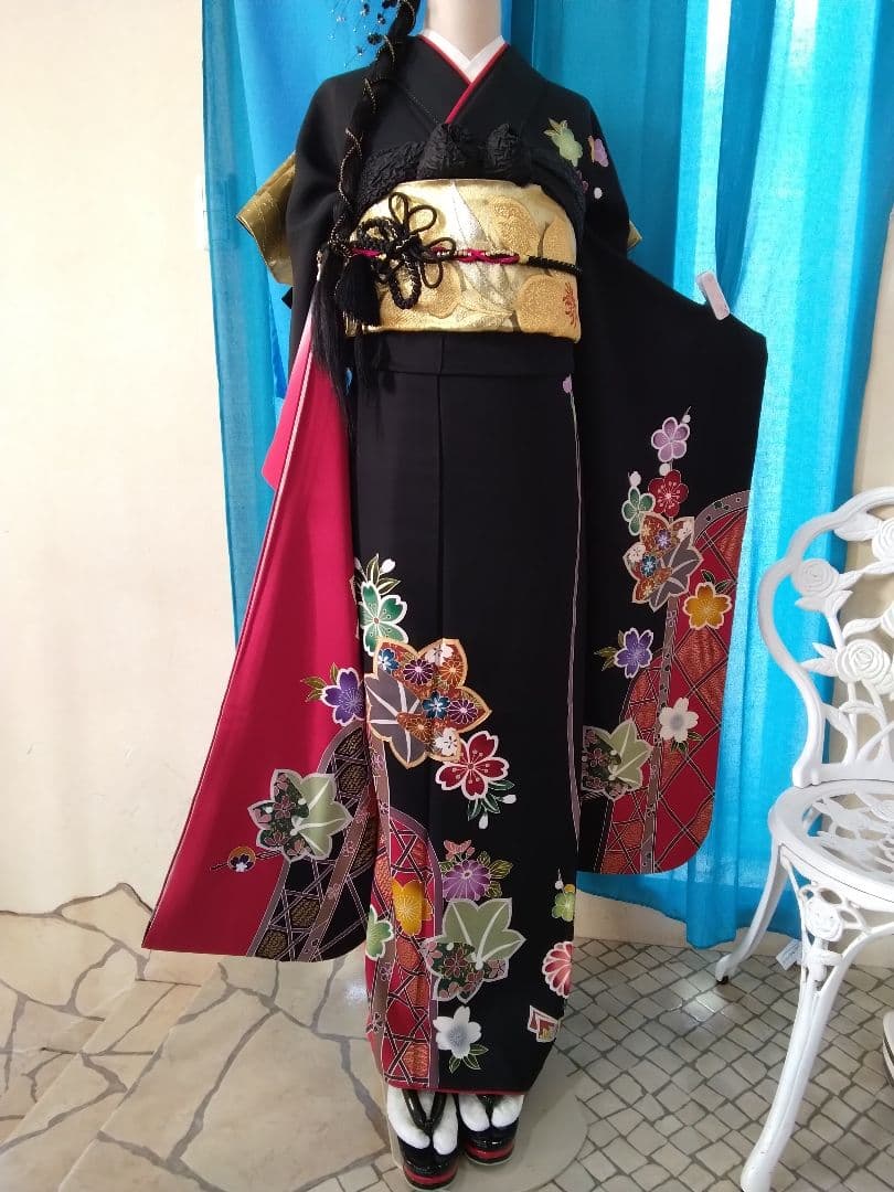 振袖フルセット、正絹振袖成人式、重ね衿、帯揚げ帯締め、西陣袋帯、長襦袢