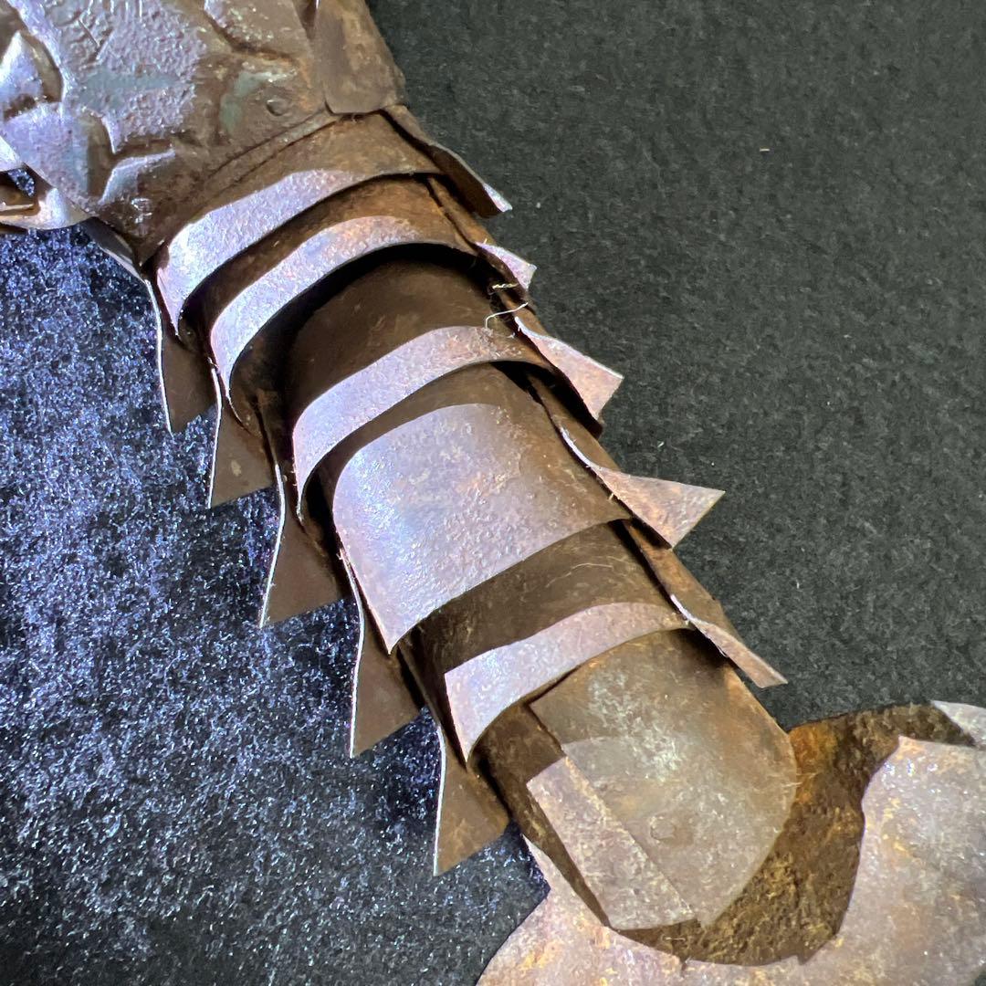 時代　明珍在銘鉄製自在伊勢海老木箱付全長約36㎝/134g東Y7-1205☆1F