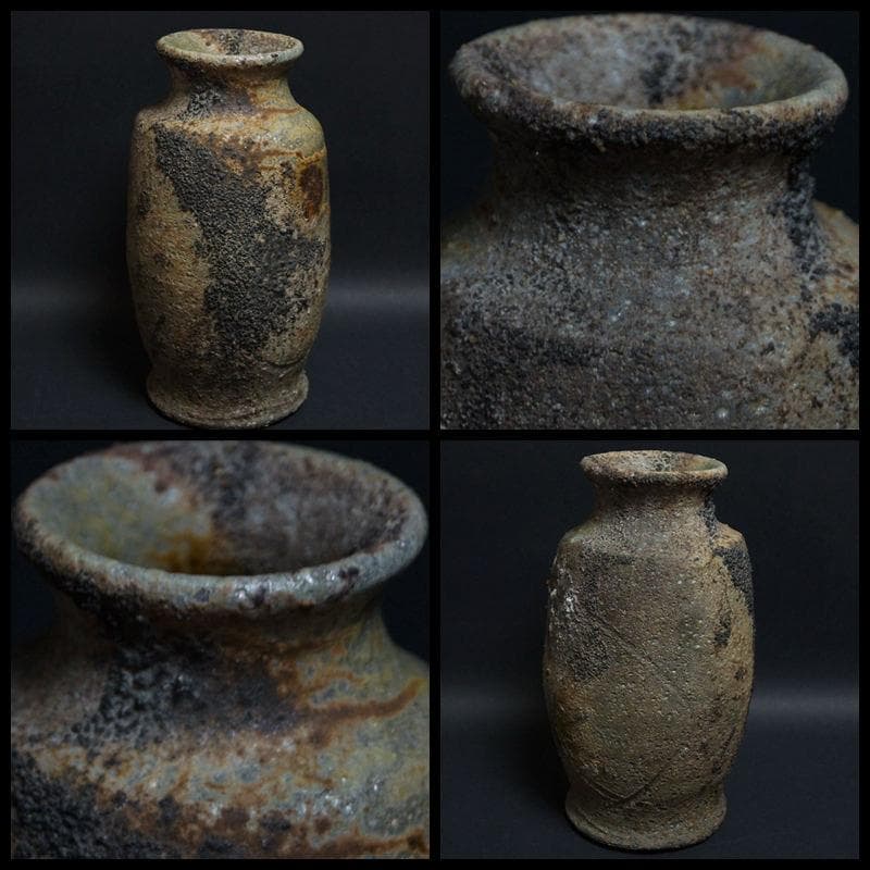 備前焼 小林良巳造 花入 窯変 花瓶 飾壺 共箱 / 花器 茶道具