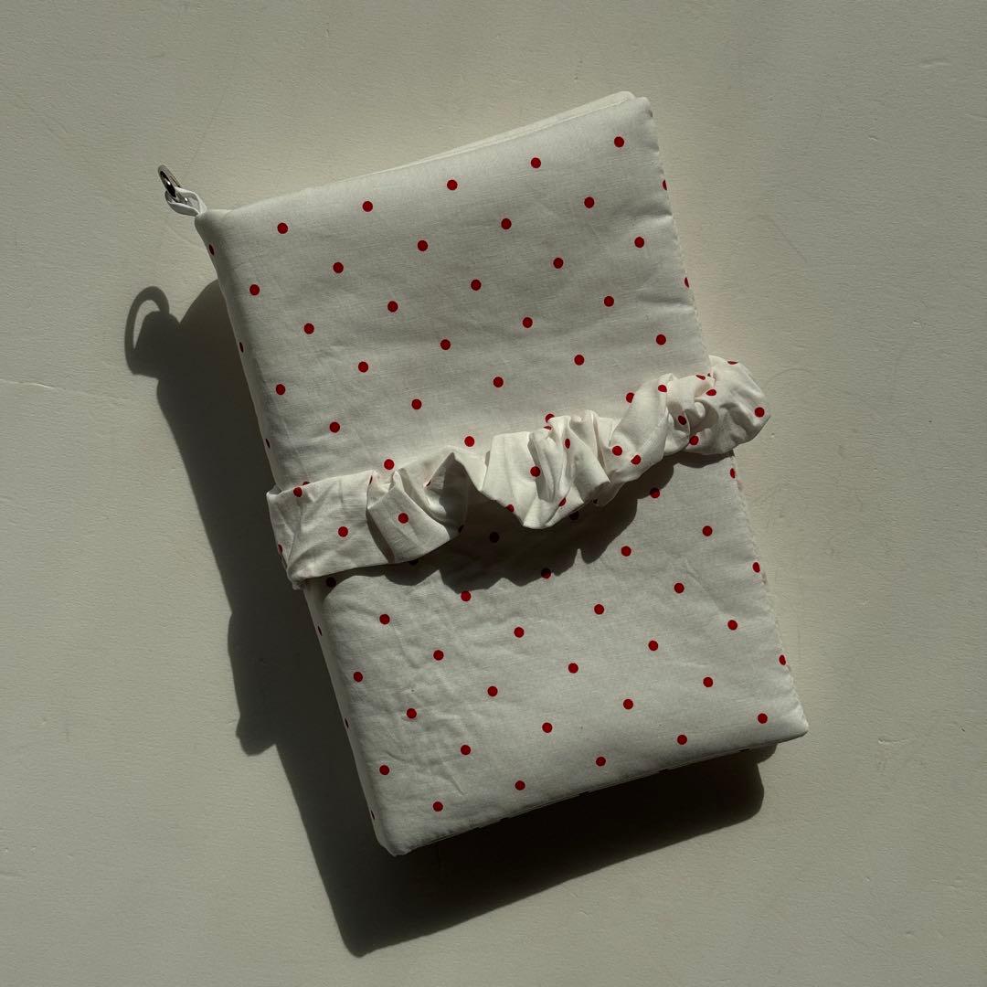 バインダーカバー　赤ドット　A6 韓国　貯金