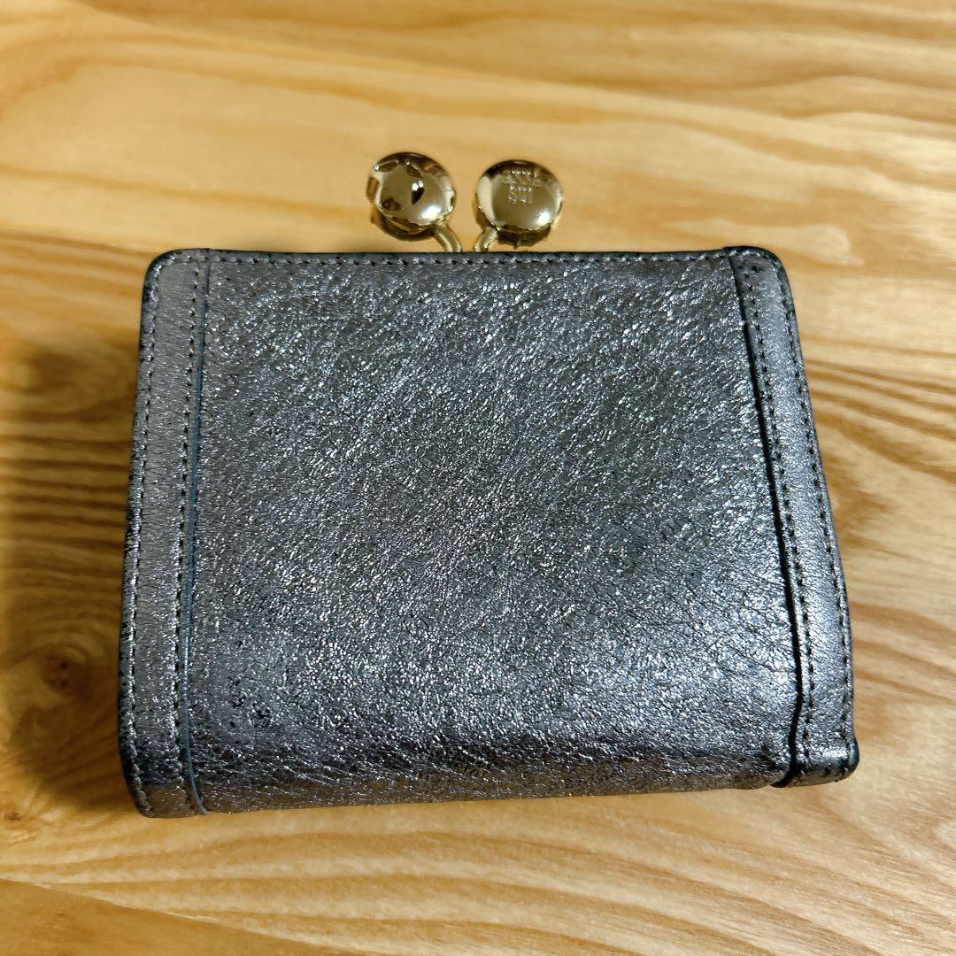 【最終価格】ANNA SUI 財布 ソルーナ 星 月 銀 がま口 三つ折り