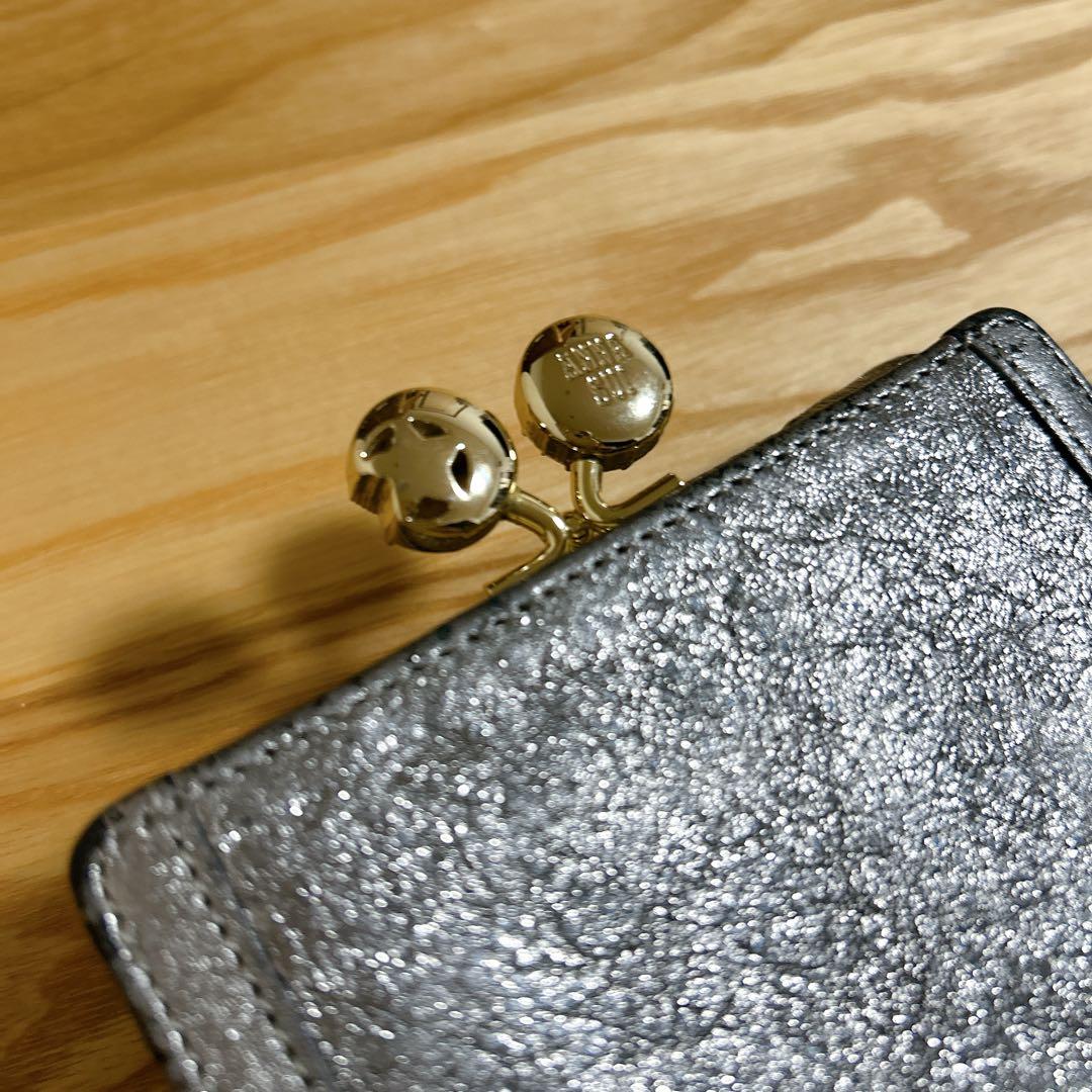 【最終価格】ANNA SUI 財布 ソルーナ 星 月 銀 がま口 三つ折り