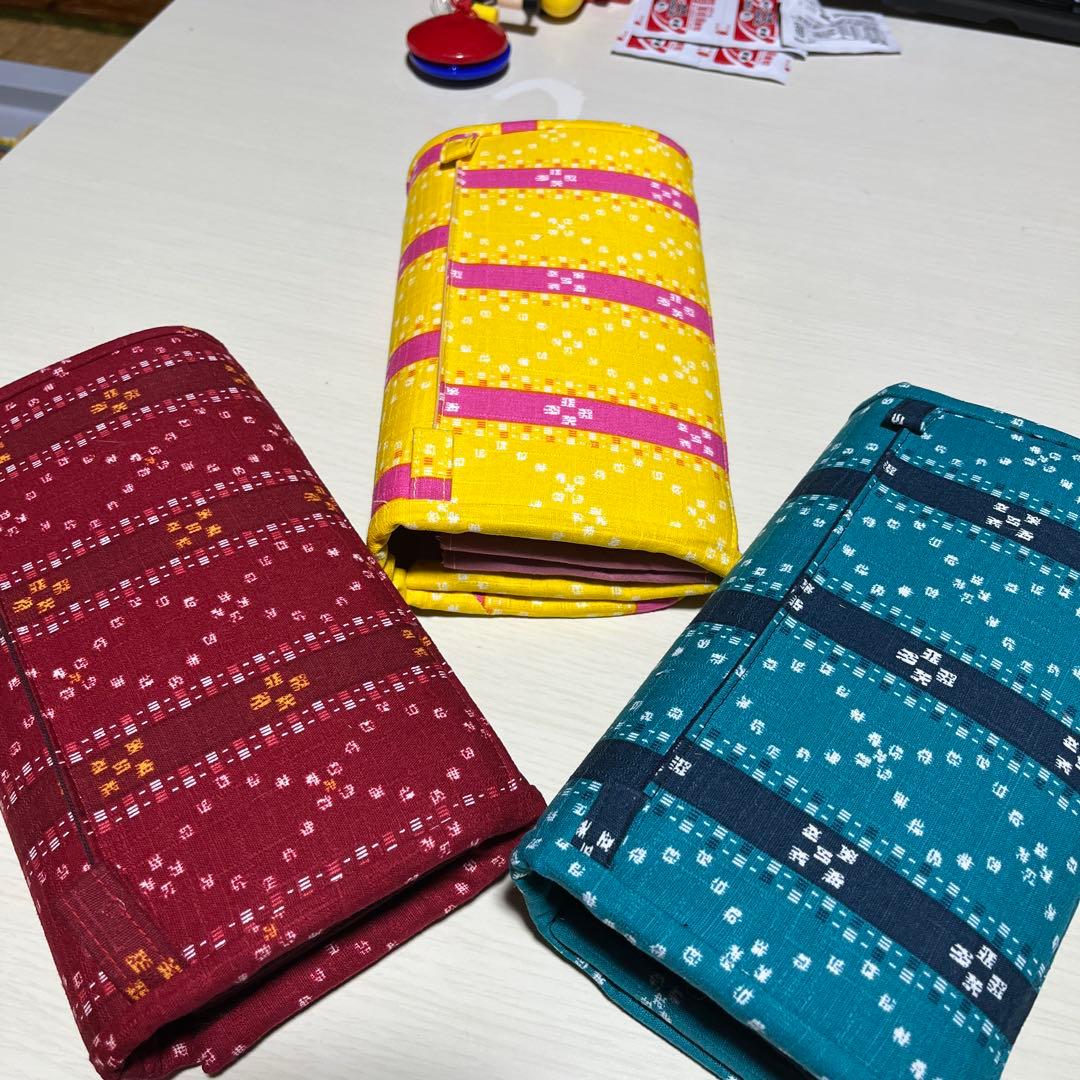 ミンサー柄やりくり　長財布　3点