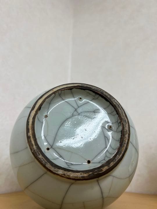 中国元明模倣宗朝官窯花瓶　骨董唐物古美術品アンティーク江戸　コレクション　青磁