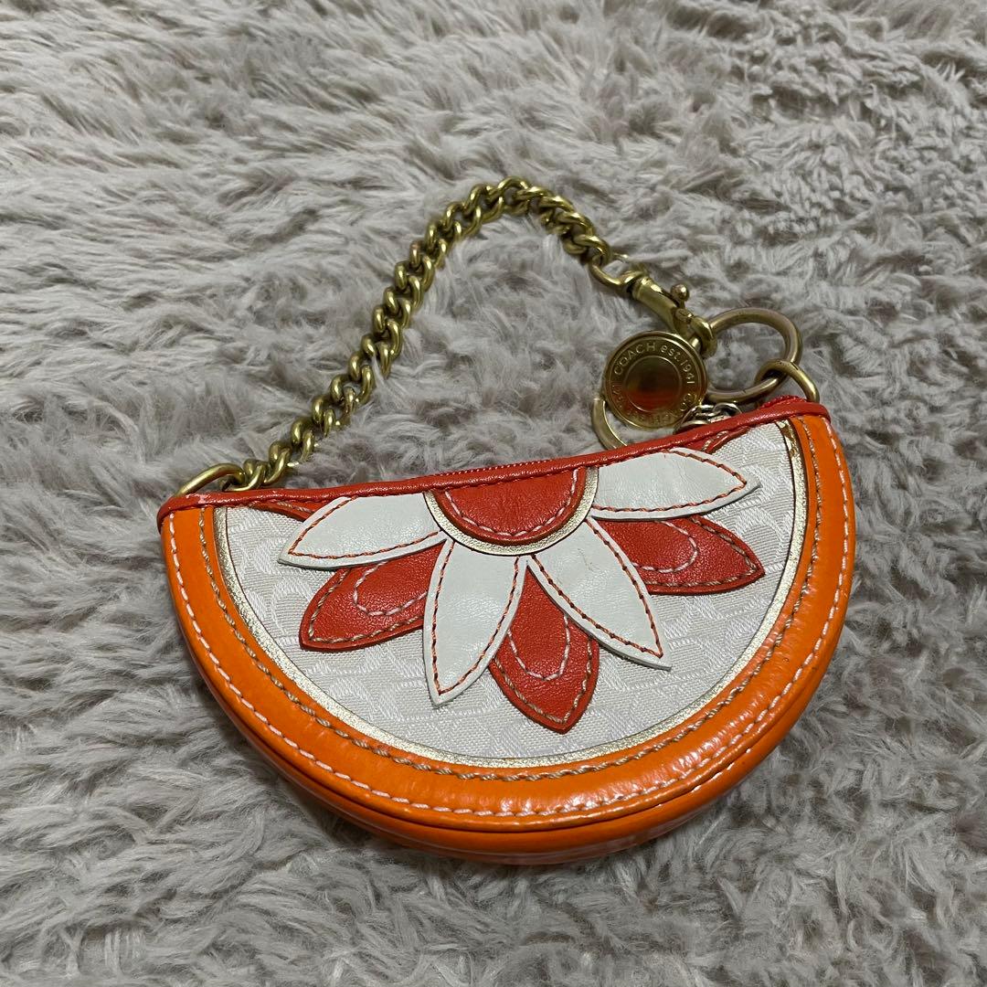 超激レア✨ コーチ ケース 財布 フルーツ オレンジ ミニシグネチャー