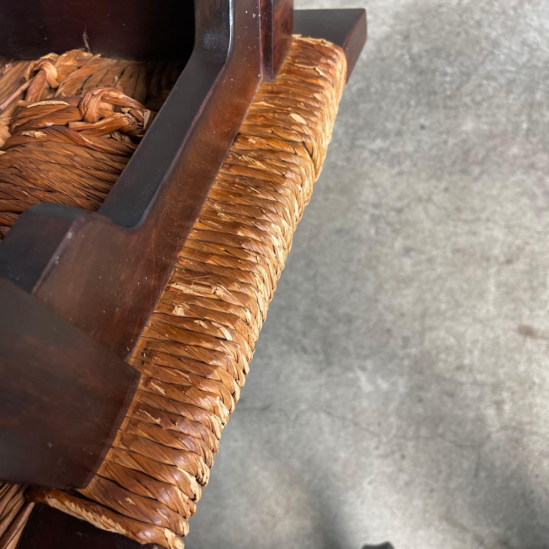 松本民芸家具 柳宗悦デザイン ビンテージ ラッシスツール ミズメ桜無垢材 太蘭草