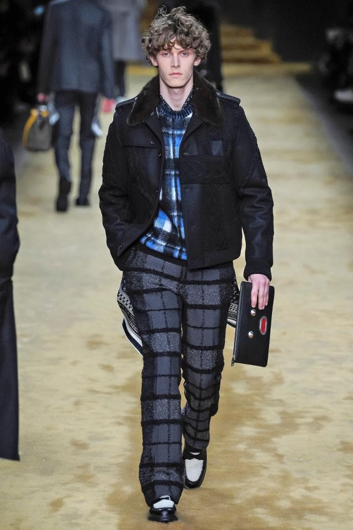 FENDI 16AW 国内正規品 ニット切替 カシミヤ混ウールブルゾン 46