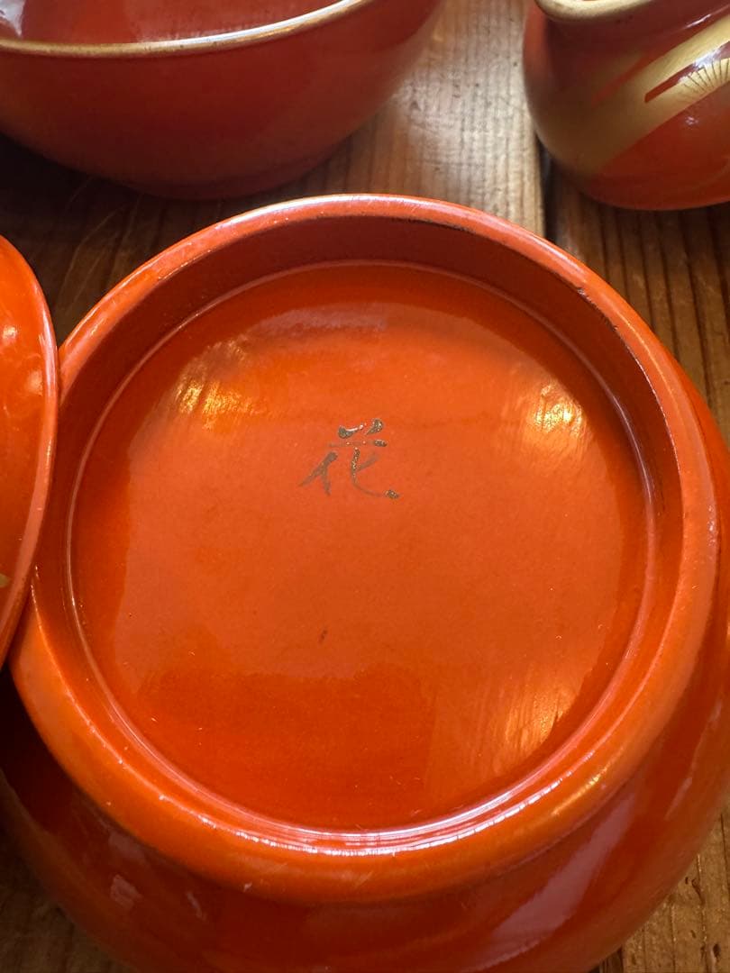 「明治〜大正 骨董 漆器 吸物椀 20客 ■華やか鶴蒔絵 ■箱付き ■送料込み」