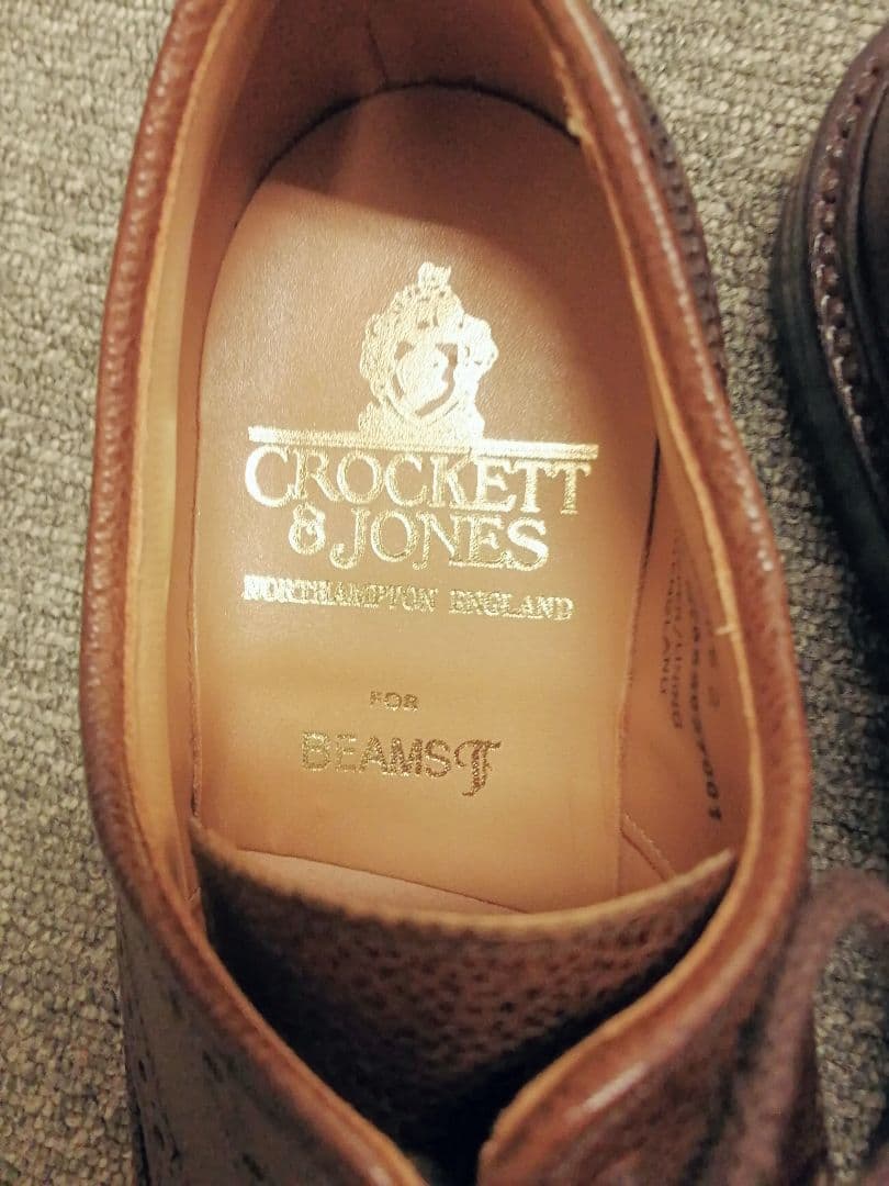 着用数回 クロケット&ジョーンズ ウイングチップ ダークブラウン UK5