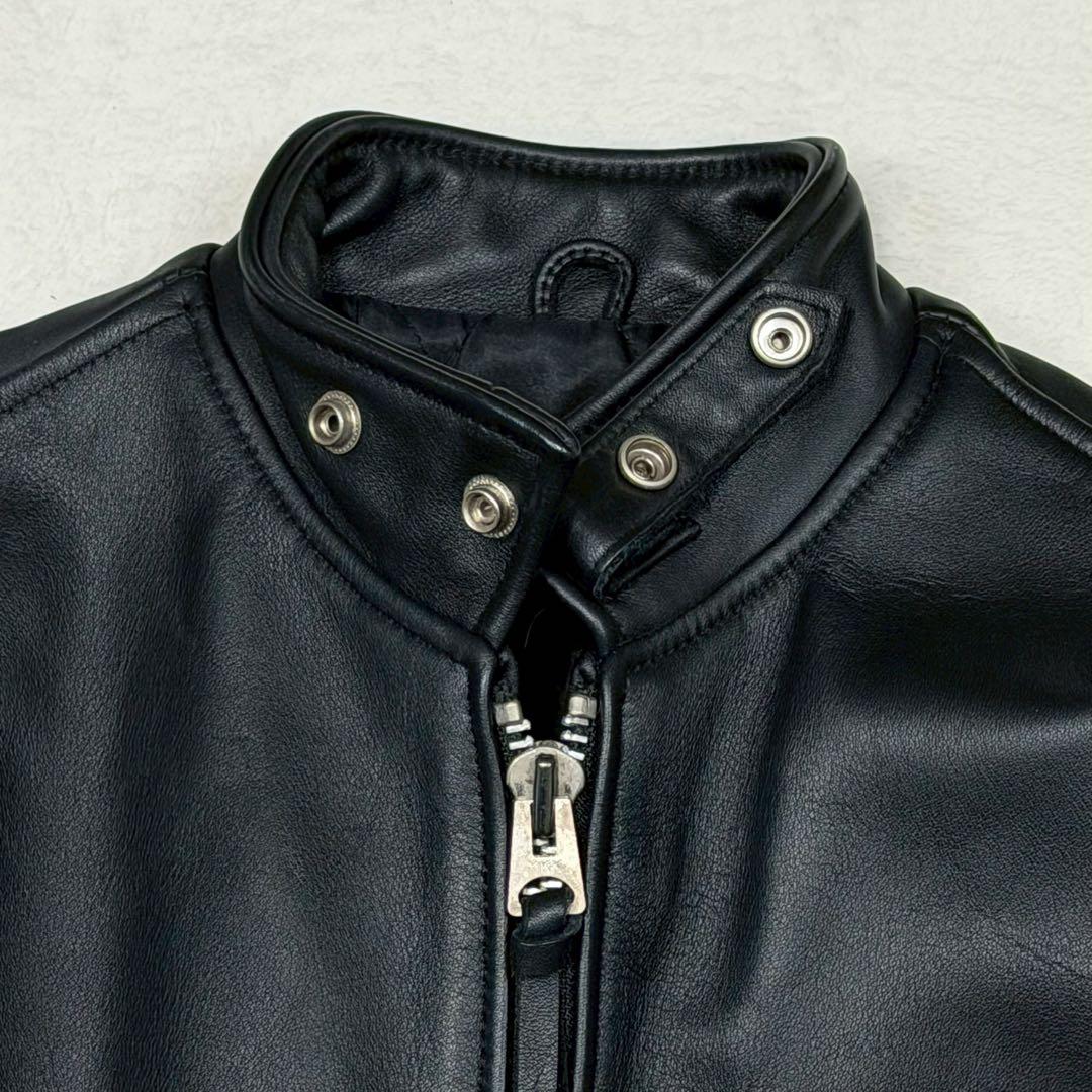 美品 CONTII ライダースジャケット シングル 本革 キルティング ブラック