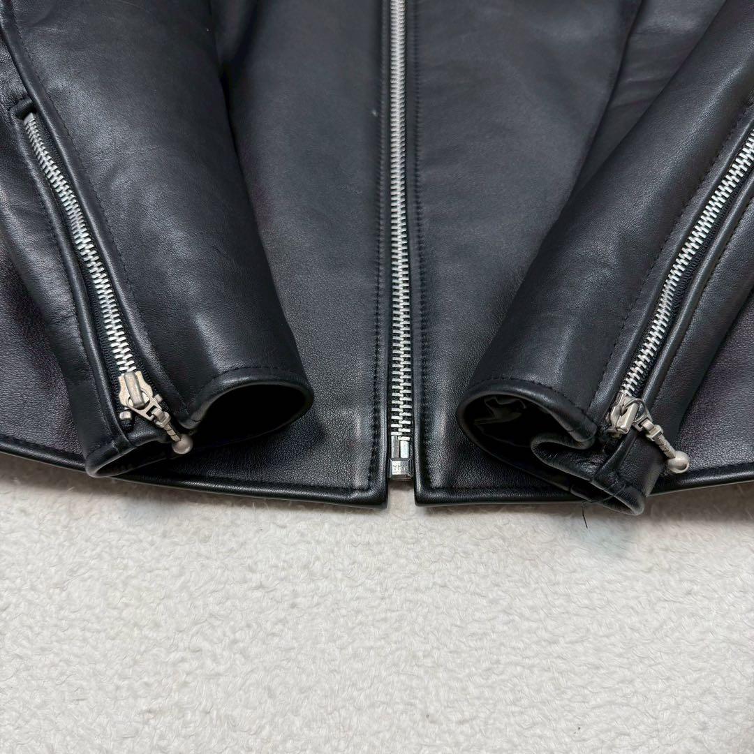 美品 CONTII ライダースジャケット シングル 本革 キルティング ブラック