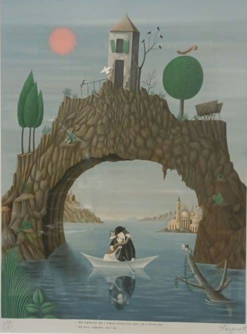 値下げ　レイモン・ペイネ　リトグラフ 恋の湖 サイン入り　限定250部