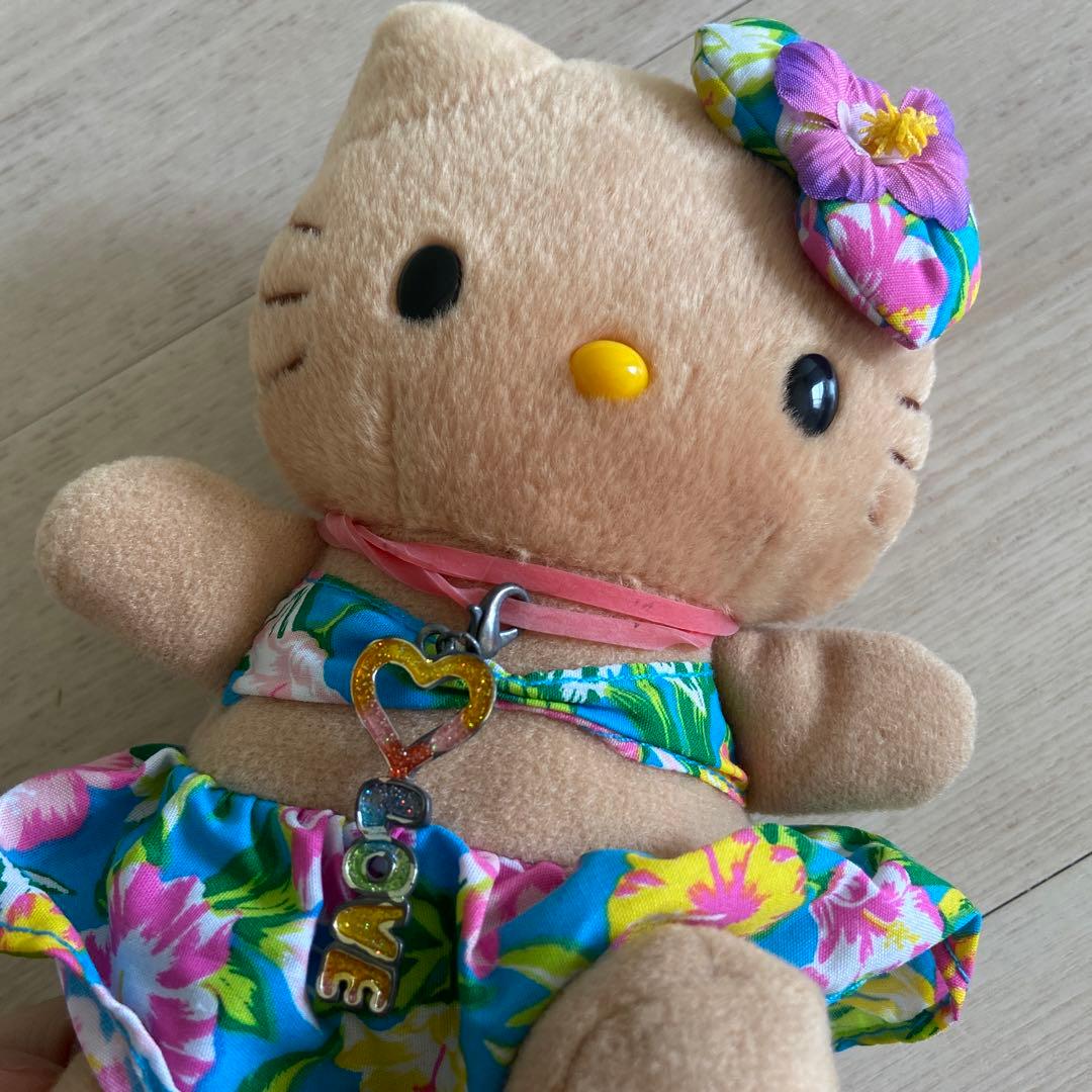 サンリオ　日焼けキティ ぬいぐるみ　非売品　レア　平成　ハイビスカス