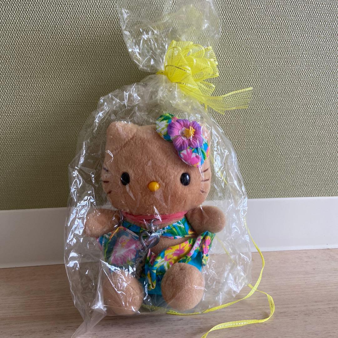 サンリオ　日焼けキティ ぬいぐるみ　非売品　レア　平成　ハイビスカス