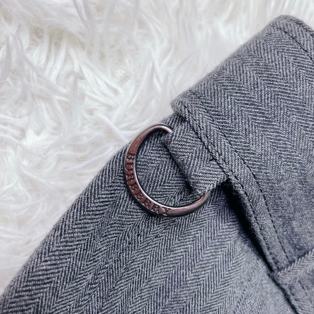 美品✨ バーバリーロンドン ウール トレンチスカート プリーツ 40 グレー