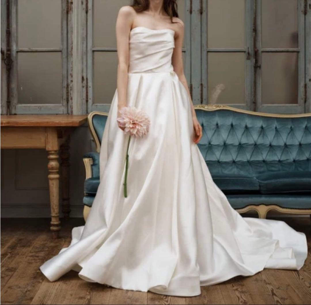 ミカド風サテン ウエディングドレス (W259)