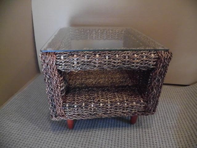 アウトレット送料無料【限定品・新品】★アジアンリゾート風★アバカサイドテーブル