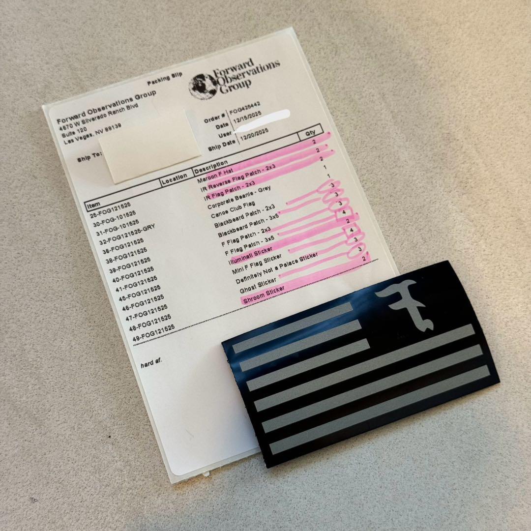 【実物】FOG 逆星条旗IRパッチ