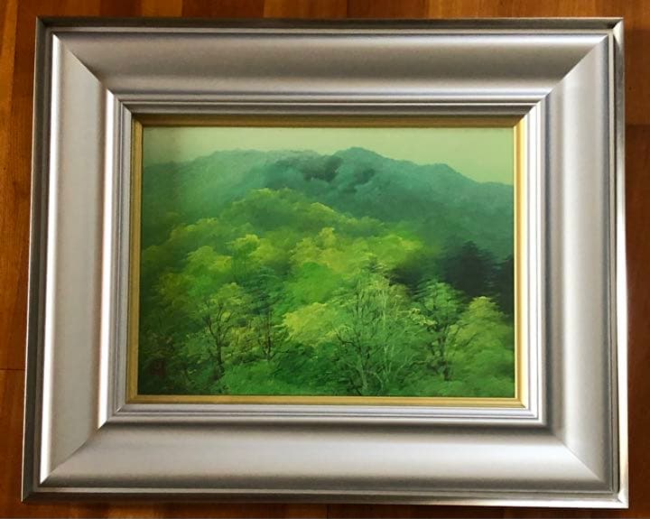 日本画　佐倉功起　緑快　風景画