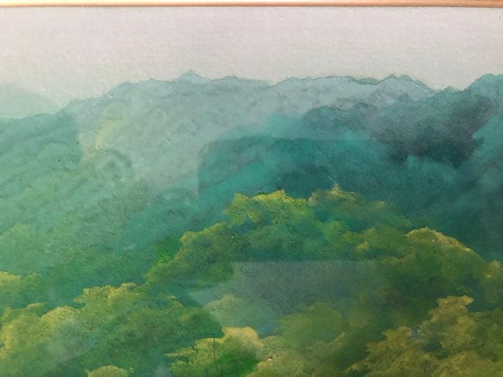 日本画　佐倉功起　緑快　風景画