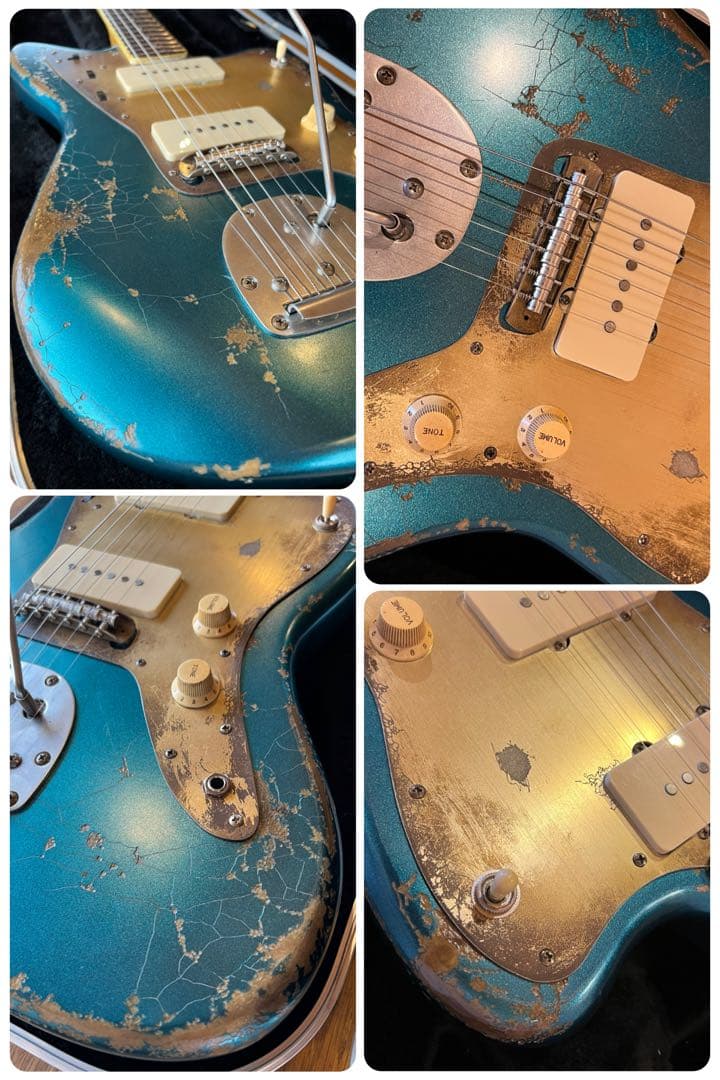 ⭐︎ハードレリックジャズマスタータイプ/アルニコPU/ブルーグリーンメタリック⭐︎