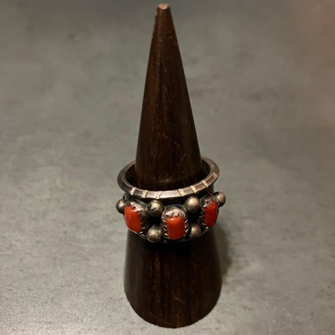 SILVER925 RED STONE DESIGN RING/シルバー/リング