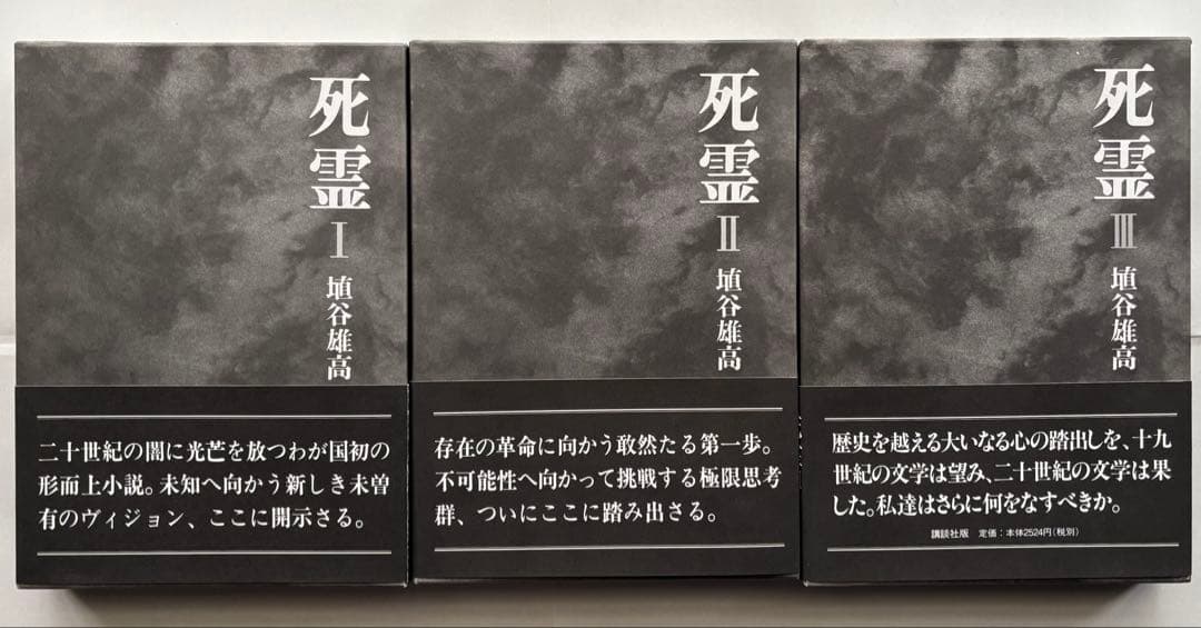 『死霊（しれい）』Ⅰ.Ⅱ.Ⅲ（全3巻／全9章すべて収録） 埴谷雄高 著　講談社