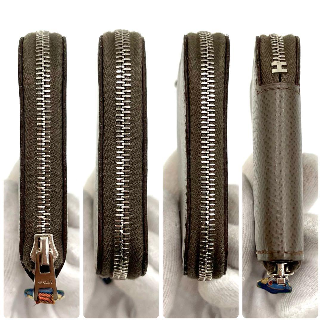 極美品 HERMES エルメスケース アザップコンパクトミニ エトゥープ