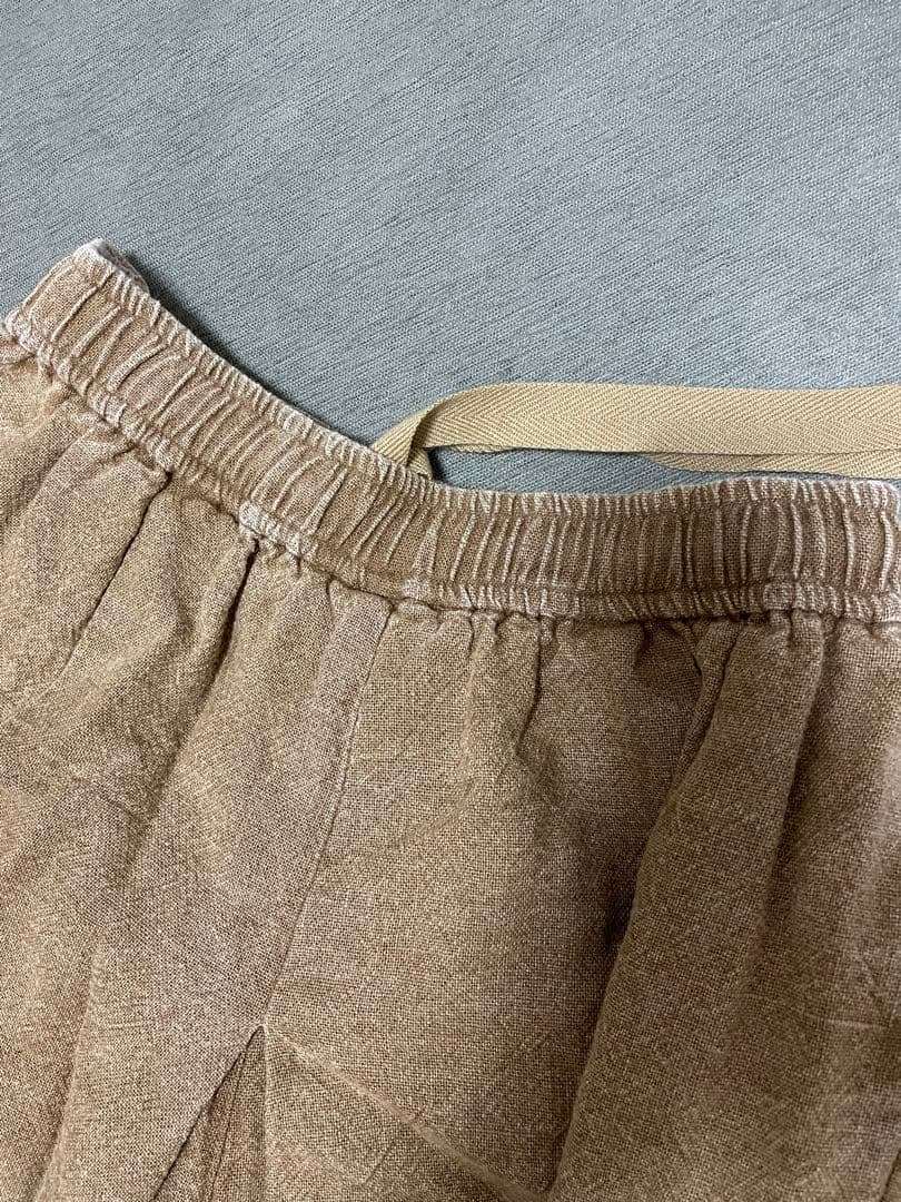 Joie de Vivreリネンラミー硫化染め　ワイドカーゴパンツ