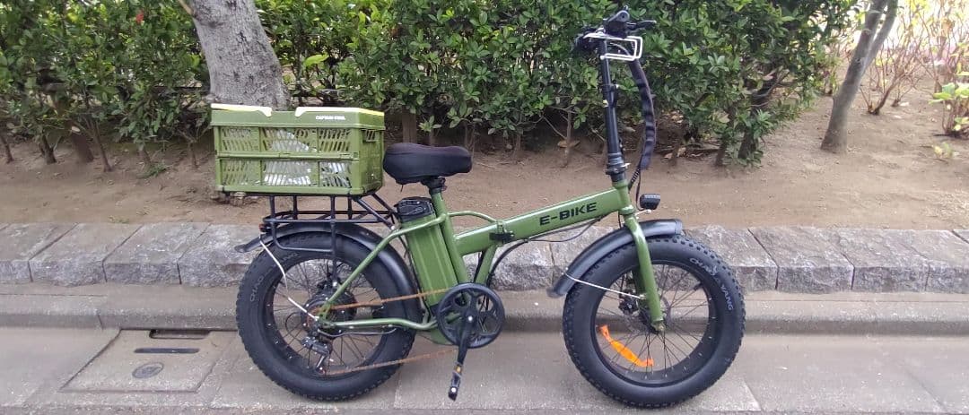E-BIKE 式電動アシスト自転車 オリーブグリーン ジャンク品 即購入❌️