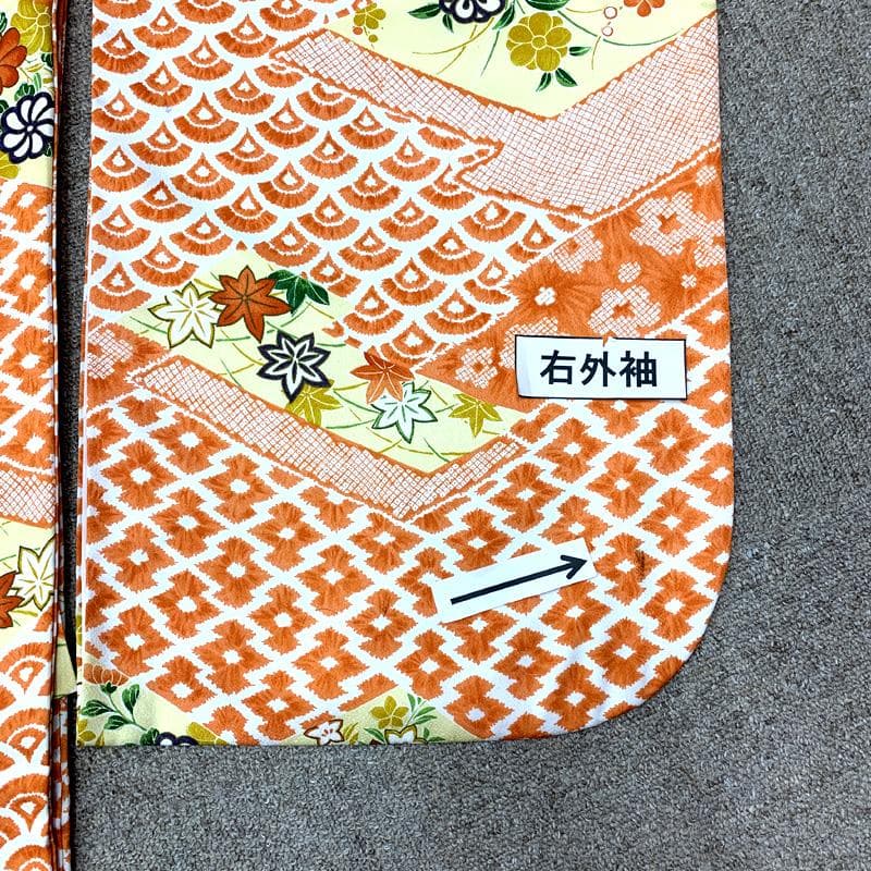 503ag68□七五三 七歳 女児 着物&袋帯 青海波 花□美品