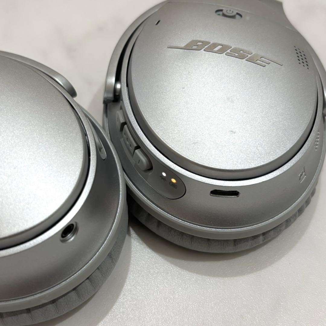 箱付き 廃盤カラー BOSE QC35 ll シルバー イヤーパッド新品交換済