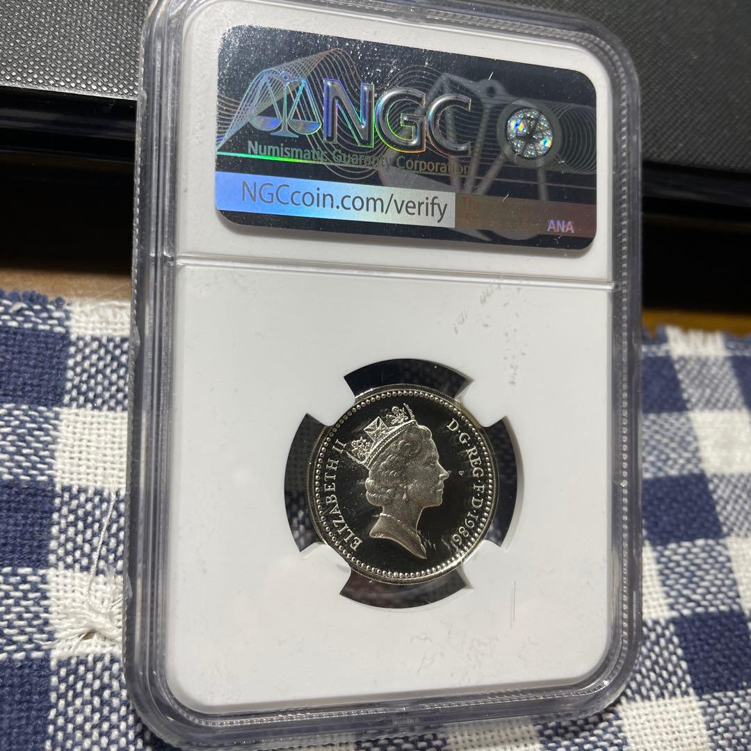 最高鑑定　1986年 G.BRITAIN 1ポンド　PF70