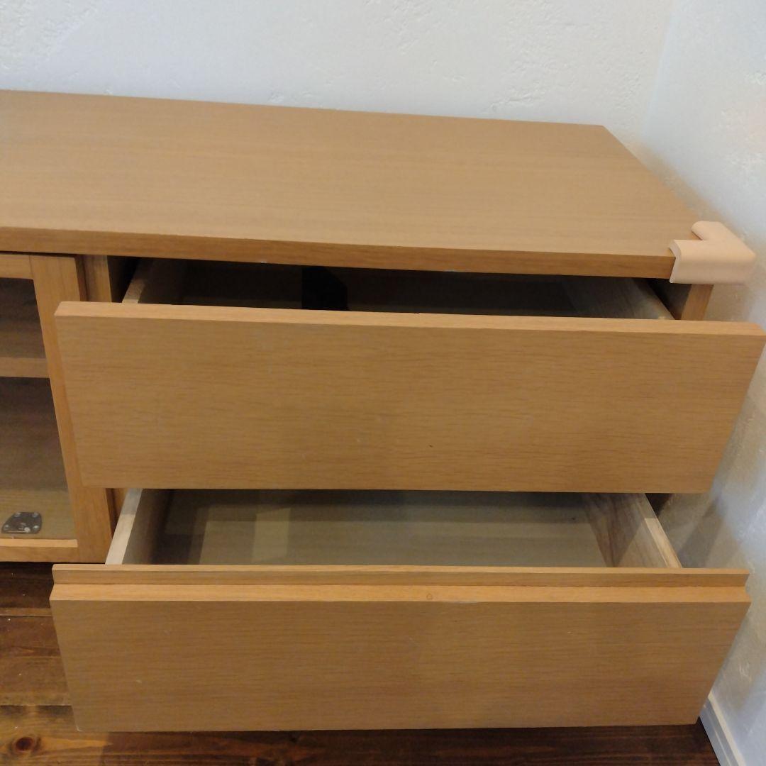 本日セール　無印良品 脚付き　ガラス扉　テレビ台 ナチュラル　 オーク材