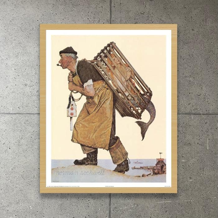 額装品/Fishing/ノーマン ロックウェル/アート/ポスター/インテリア