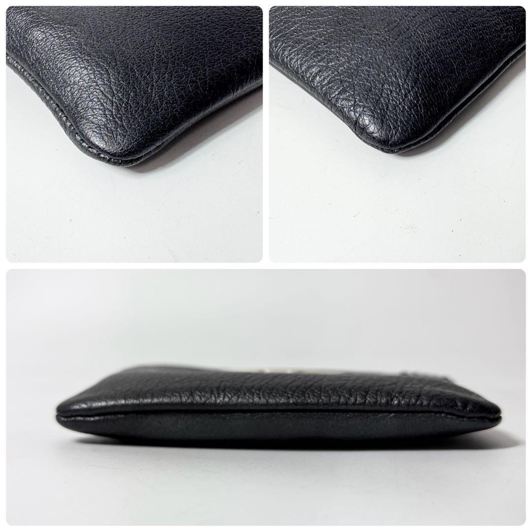 セリーヌ　CELINE トリオンフ　レザー　ケース　キーチェーン付　黒.