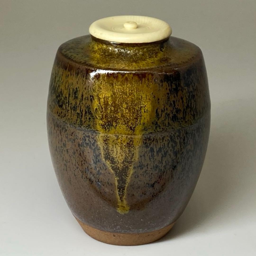 ☆茶3 笹田有祥 肩衝茶入 共箱 h7.8cm 東キ7-1025②