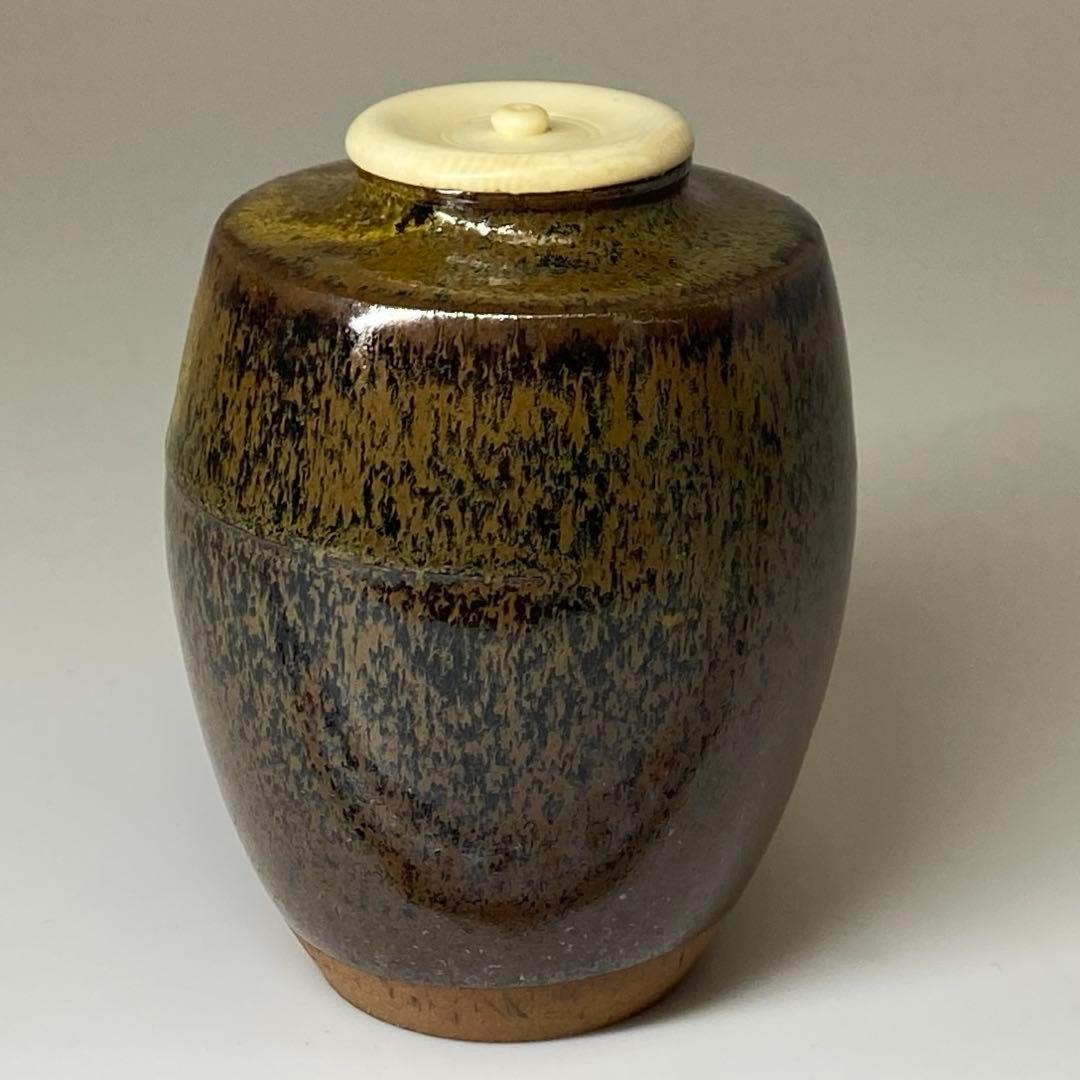 ☆茶3 笹田有祥 肩衝茶入 共箱 h7.8cm 東キ7-1025②