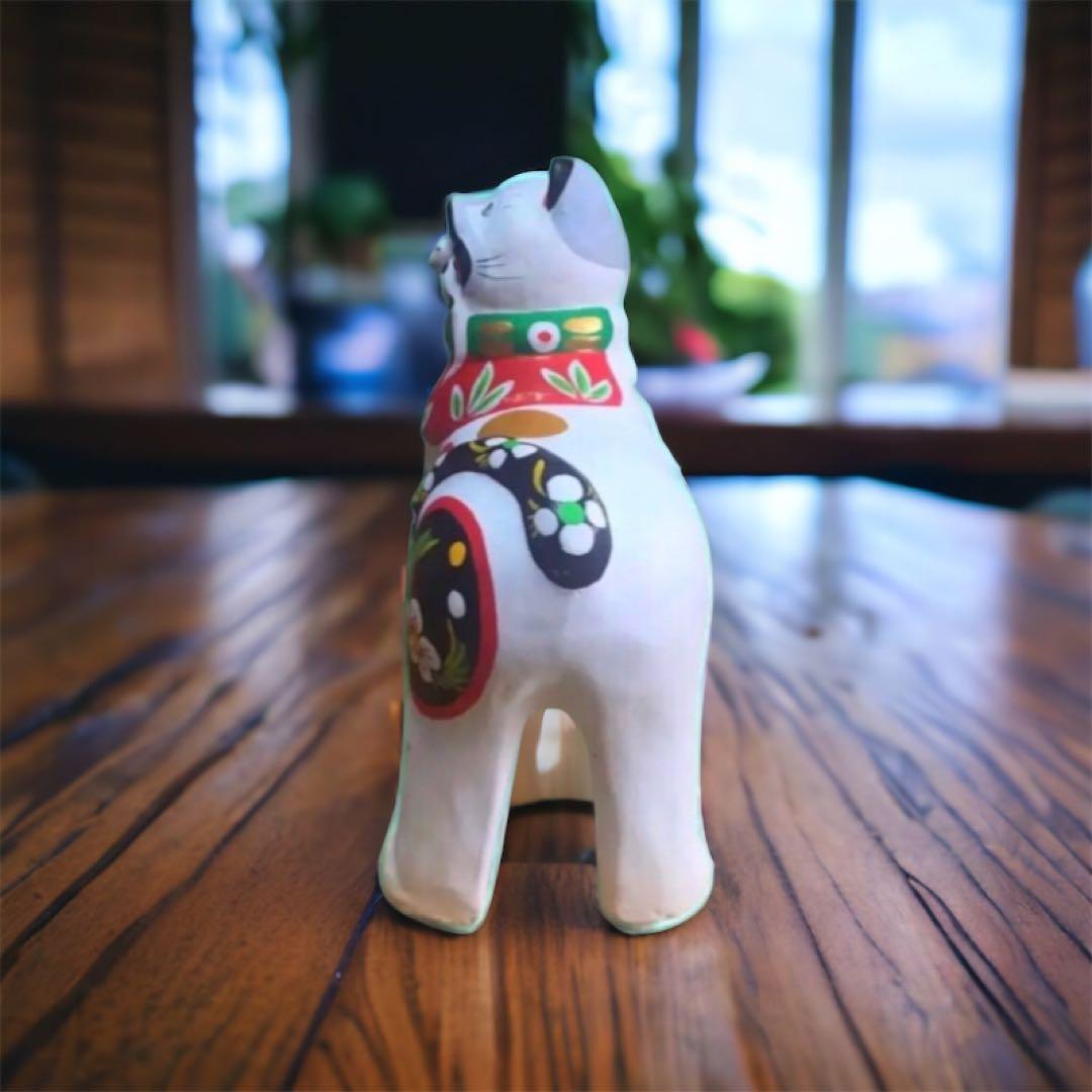 岩手県郷土玩具 花巻土人形 平賀孫左衛門 窯猫 ねずみくわえ猫 厄除け 家内安全