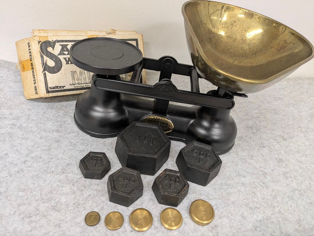 Salter 天秤式スケール 重りセット付き アンティーク雑貨