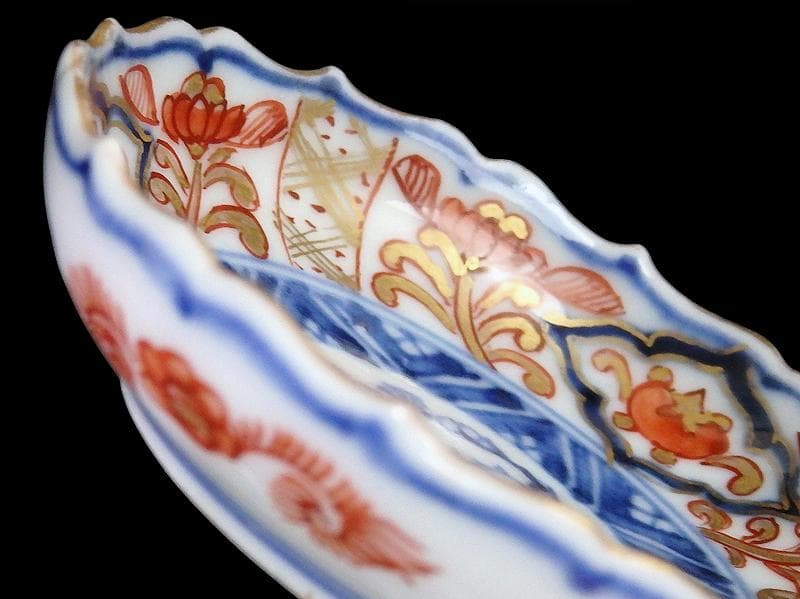 古伊万里　金襴手　花に松竹梅の図　豆皿　E725AS-CYd