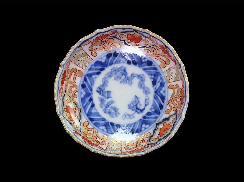 古伊万里　金襴手　花に松竹梅の図　豆皿　E725AS-CYd