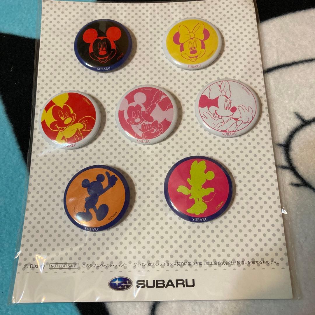 缶バッジ　７点セット　ディズニー　スバル　ポップアート　　非売品　SUBARU