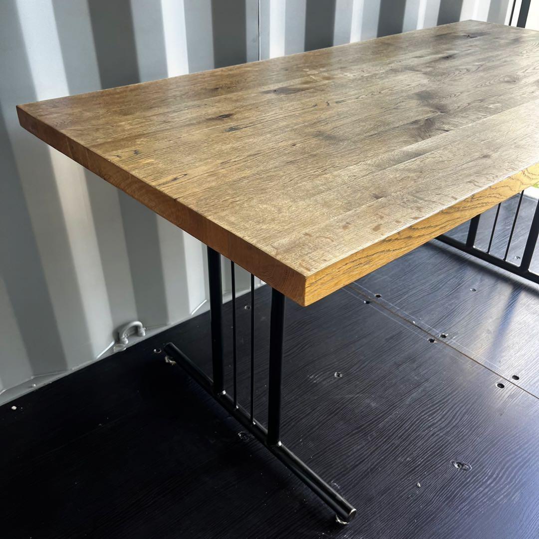 取付無料！クラッシュゲート グリッド2 おしゃれアンティークダイニングテーブル