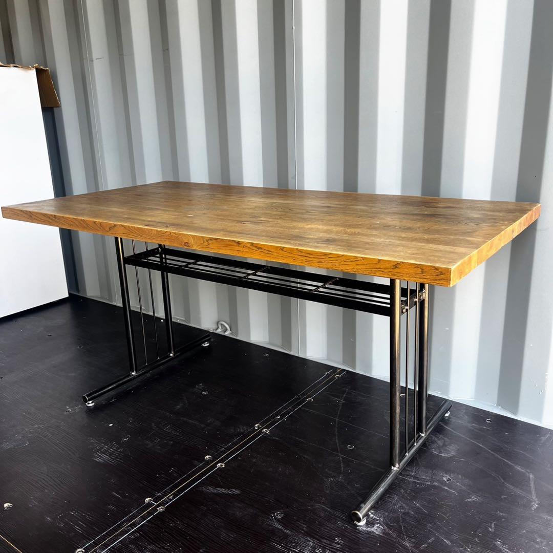 取付無料！クラッシュゲート グリッド2 おしゃれアンティークダイニングテーブル