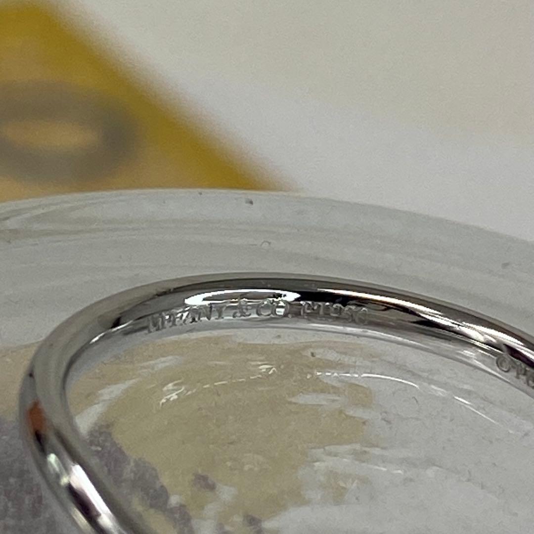 【新品仕上済】Used ティファニー Pt950 カーブドバンドリング 15.5