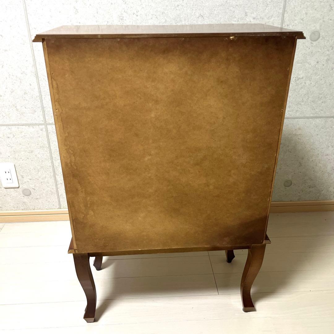 美品　イタリア製　アンティーク　家具　2段　キャビネット　猫足　象嵌　チェスト