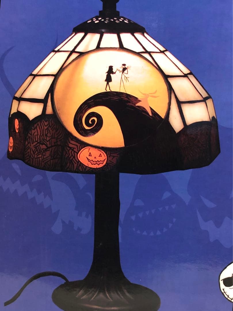 新品未開封！ナイトメア・ビフォア・クリスマス アール・ガレ風ランプNECA